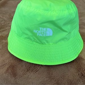 NORTH FACE neon green and black reversible hat